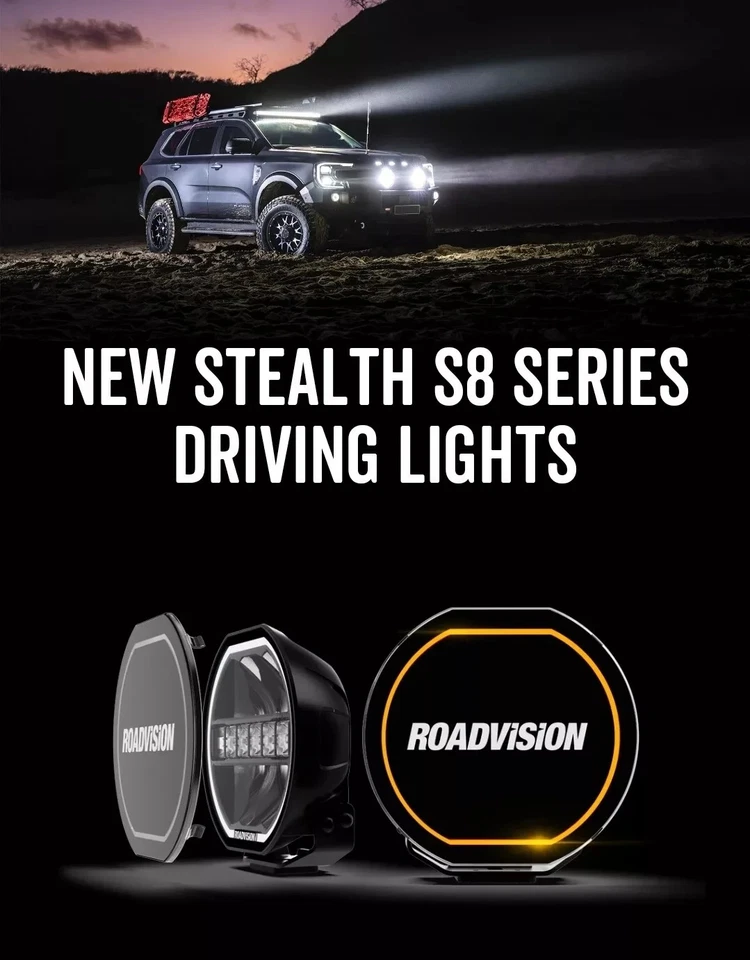 ROADVISION LED Driving Light 8" Stealth IP67 IP67 Combo Beam + Dual Colour Halo - Image 3