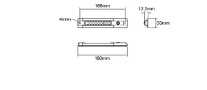 ROADVISION LED Interior Strip Lamp 10-30V Amber/White with Switch 180mm IP67 - Image 5