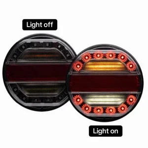 ROADVISION Round LED Rear Combination Lamp 10-30V Stop/Tail/Ind/Rev/Ref 125x32mm