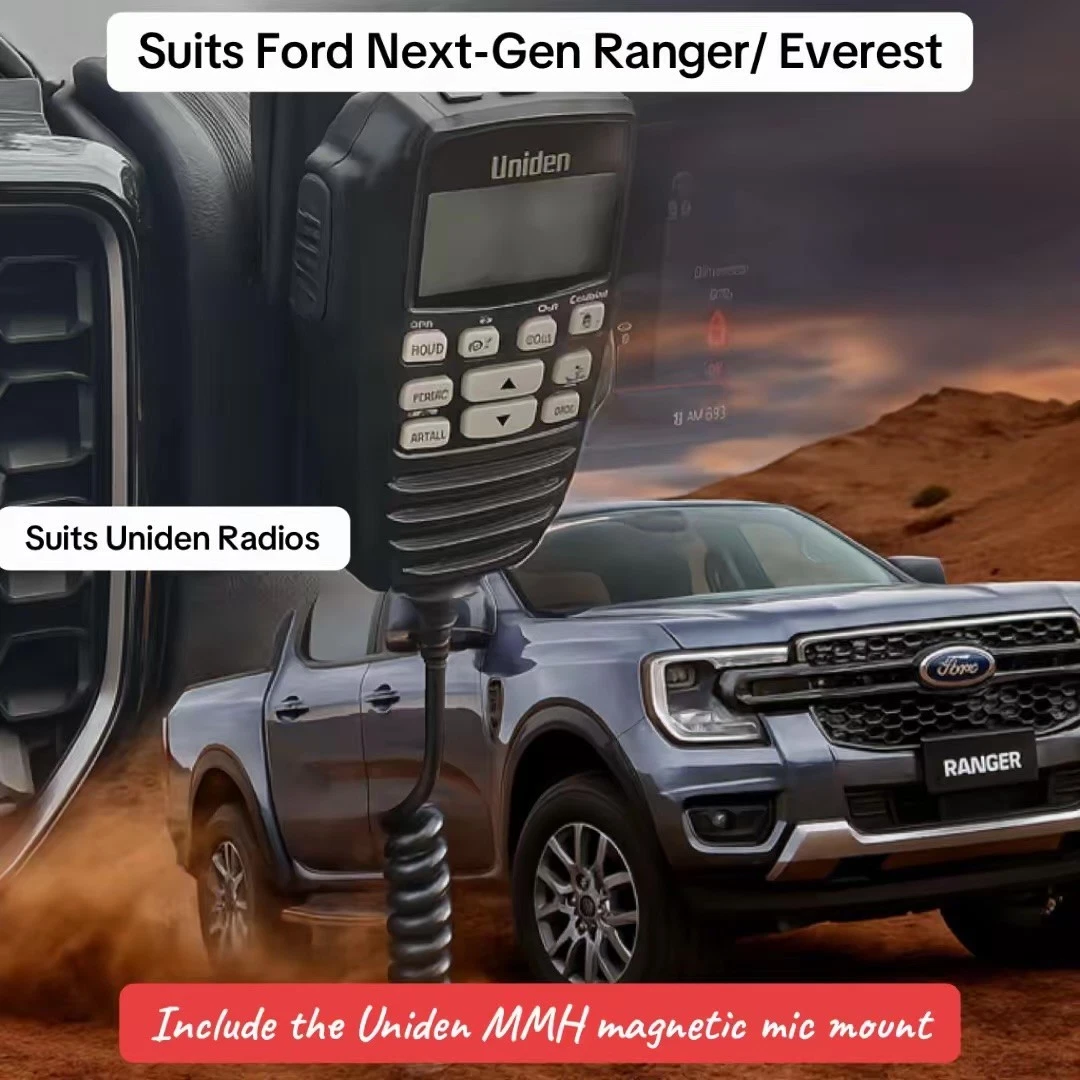 UHF MIC Dash Mount suits- FORD Next-Gen Platinum Ranger Everest Raptor + MMH