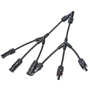 MC4 Y-Cable 3 Way 35cm Male/Female Connectors 4mm2 Cable Size Twin Pack