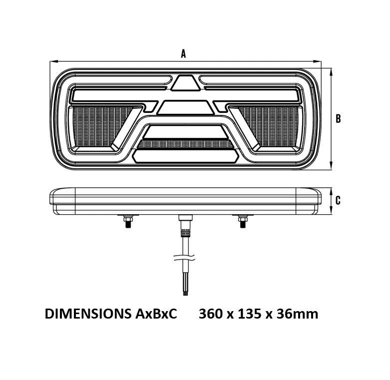 A PAIR Roadvision LED Rear Combination Lamp Stop/Tail/Sequential Ind/Rev/Fog - Image 2