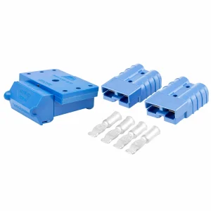 BLUE Anderson 50 Amp External Mounting Bracket Cover inc x2 Genuine plugs