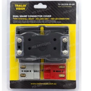 50A Anderson Style Dual Connector Cover inc Red & Grey Quick Screw LED Connector
