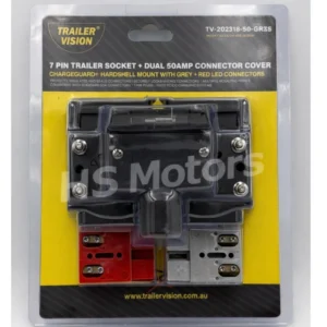 7 Pin Trailer socket & Dual 50Amp Anderson Style Connector Cover inc Red & Grey