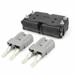 DUAL 50 AMP ANDERSON PLUG COVER EXTERNAL MOUNTING BRACKET KIT inc Genuine Grey