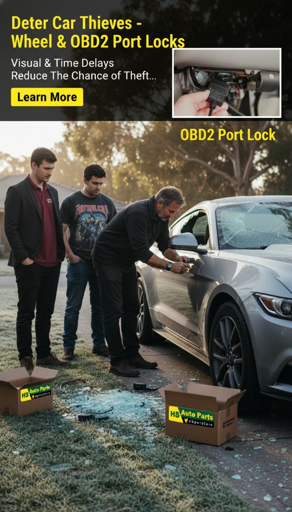 OBD2 Port Locks - How they work to stop car theft plus why you should also have a double hook steering wheel lock
