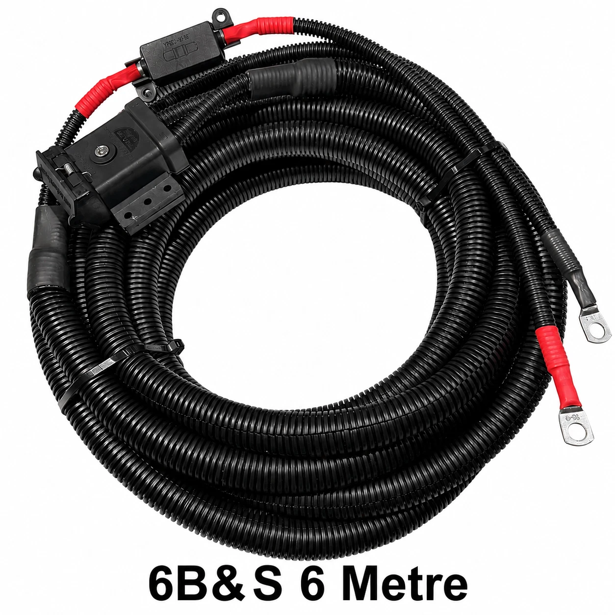 6 B&S x 6m 12v Midi Fused Extension Lead with External Anderson Plug Mount