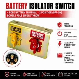 Mounting Bracket And Dual MASTER Isolators Battery & Starter switches inc
