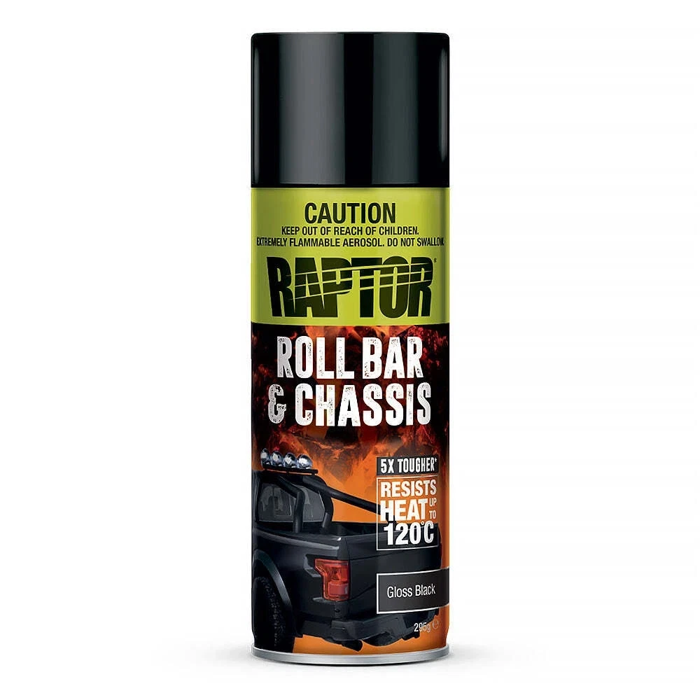 Raptor High Temp Roll Bar & Chassis Spray Paint Aerosol 295g Gloss Black