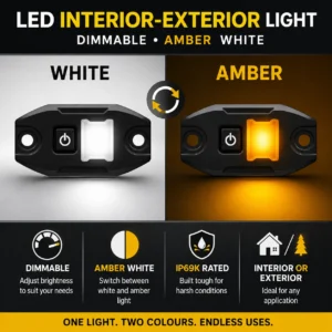 Roadvision IL72AWD LED Interior Exterior Light White/Amber Dimmable Switch 12V