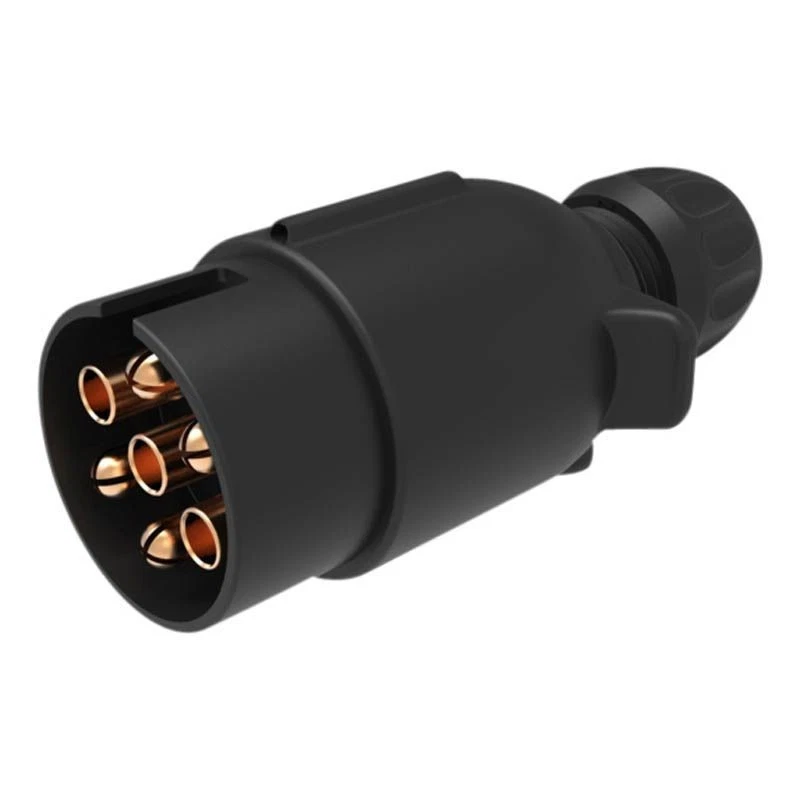 Trailer Plug Adaptor 7 Pin Round Large Plug to 7 Pin Flat Socket 1.5m Long - Image 2