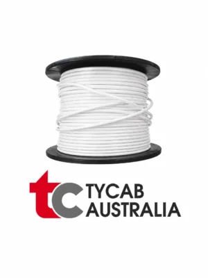 Tycab WHITE Single Core 4mm Cable 28 Amp - 30 Metre Roll Aussie Made
