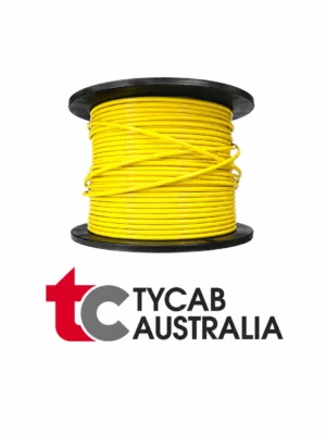 Tycab YELLOW Single Core 4mm Cable 28 Amp - 30 Metre Roll Aussie Made