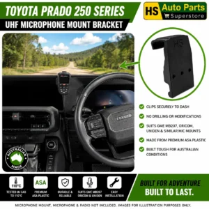 UHF Handpiece / MIC Dash Mount Suits- Toyota Prado 250 series - no-drill mount