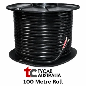 TYCAB Cable Twin Core 6mm Wire - 100 Metre Roll Australian Made