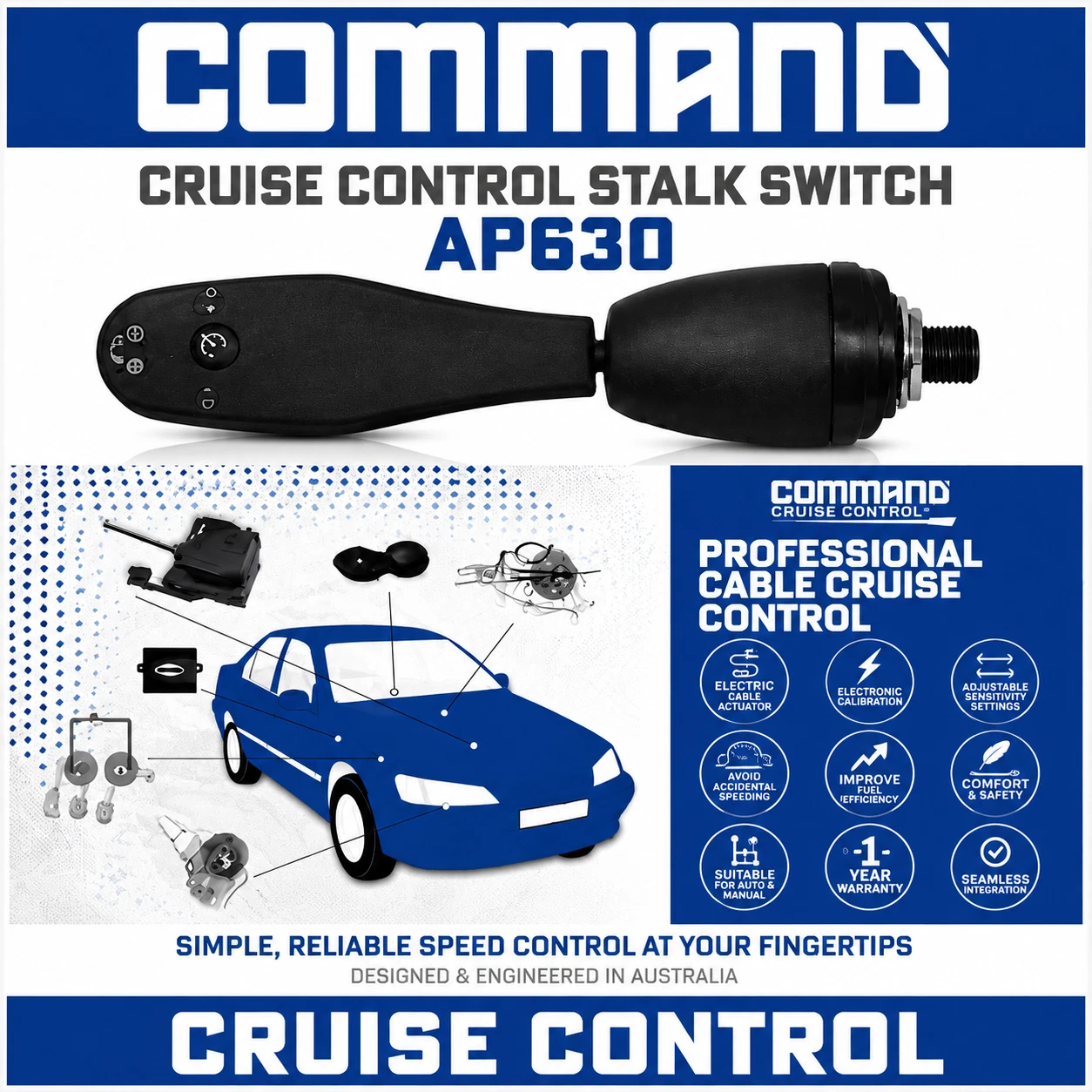 DIY Command Professional CABLE Cruise CONTROL + STALK SWITCH 90AP630