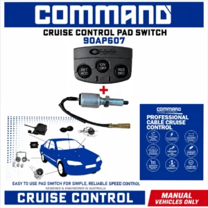COMMAND 90AP607 Cruise Control Kit Dash Pad Switch + Manual Clutch Switch