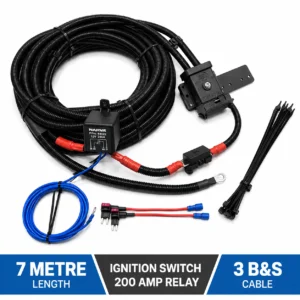 7M 3 B&S Caravan Charge Kit 120Amp Anderson Plug Ignition Switched Narva Relay