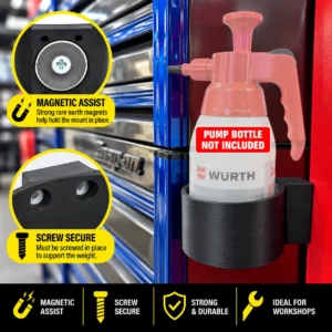 Pump Spray Bottle Holder Screw and Magnetic Mount for Wurth Forch Style