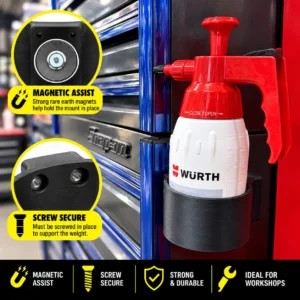 Wurth 1Ltr Brake Pump Spray Bottle & Spray Bottle Holder Screw & Magnetic Mount