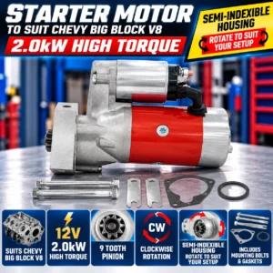 Starter Motor to suit Chevy Big Block V8 12v 2kW 9T Semi Indexable