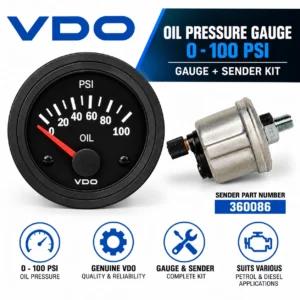 VDO Cockpit Vision Electric Oil Pressure Gauge 100 PSI 12v 52mm with Sender