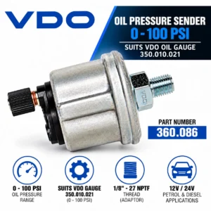 VDO OIL PRESSURE SENDER 100 PSI suits- VDO 100 PSI GAUGE 350010021