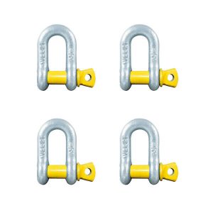 D Shackle x 4 Rated 750kg 8mm 5/16" Galvanised ARK Trailer Dee Shackle x 4