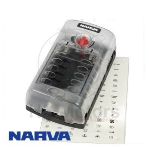 NARVA 12 Way Fuse Box, Suits Standard ATS & Circuit Breaker Fuses Part No. 54450