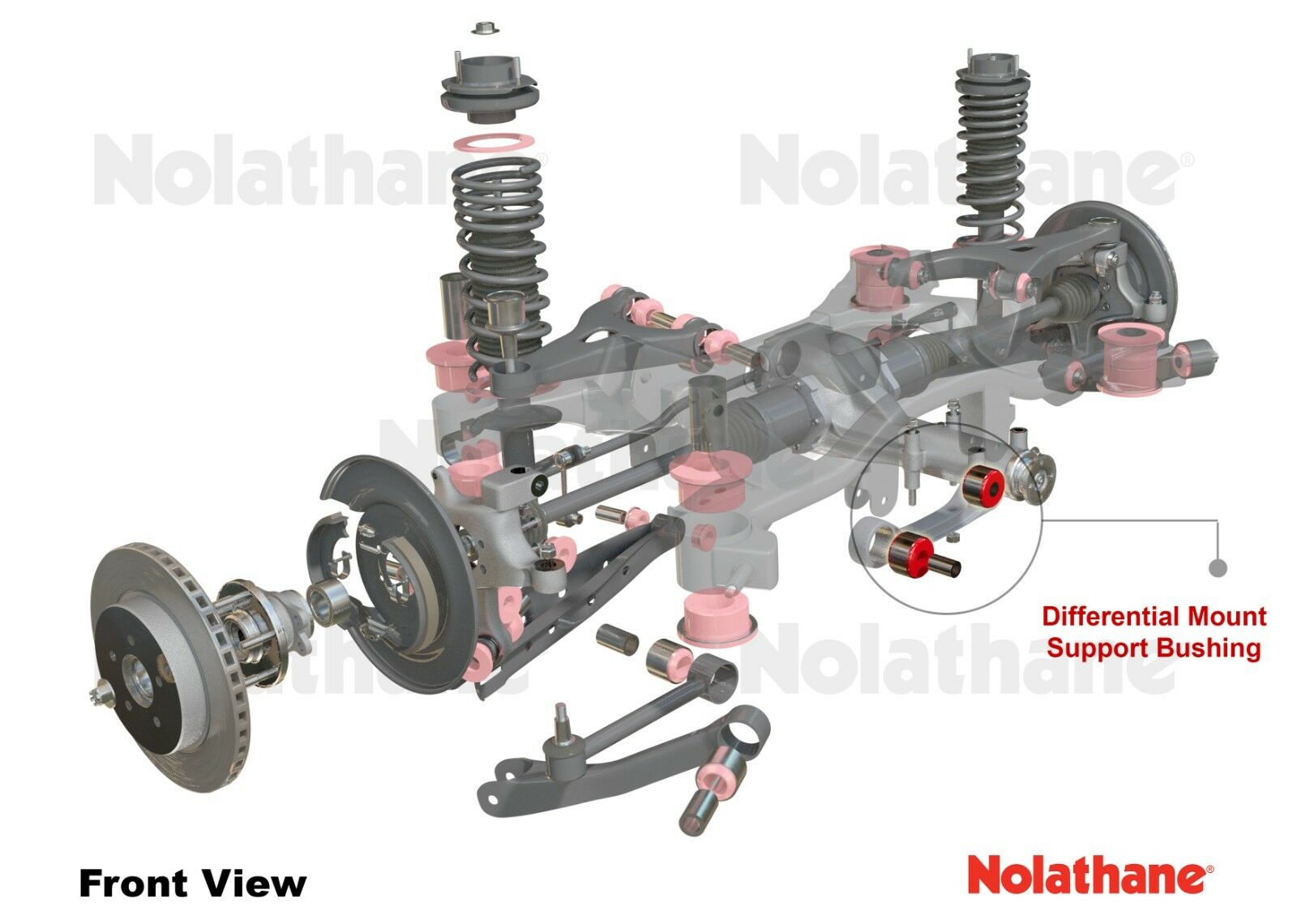 Nolathane 49233 Front Diff Mount Bush For MITSUBISHI PAJERO NM NP NS NT