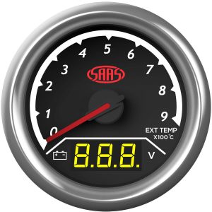 SAAS 52MM EGT EXHAUST TEMPERATURE GAS PYRO PYROMETER & VOLTS GAUGE SG614050