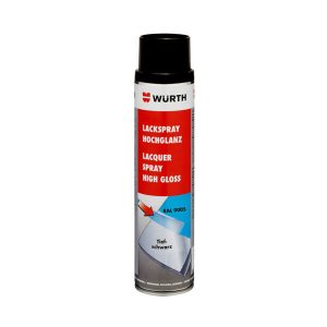 Wurth High Gloss Black Lacquer Spray Paint 600ml Spray Pack