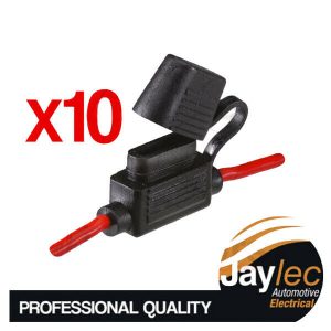 10 PACK - Fuse holder weatherproof in-line standard ATS blade up to 30amp