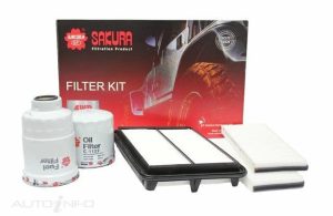 SAKURA FILTER KIT OIL AIR FUEL CABIN suits NISSAN NAVARA D40 2008-15 THAI BUILT