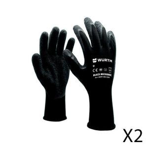 Wurth Protective Mechanic gloves 100% Seamless nylon liner latex coating 2 Pairs