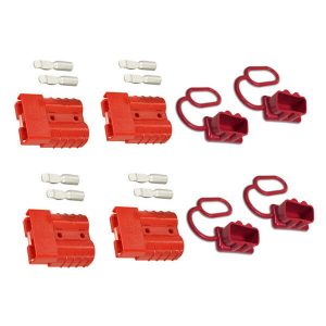 Red Anderson Plug RED 50 Amp Connector GENUINE Four Pack with Red Dust Covers