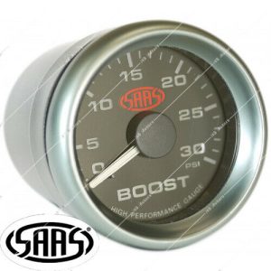 SAAS Turbo Diesel Boost Gauge Black Face Dial 52mm Multi Colour + Fitting Kit