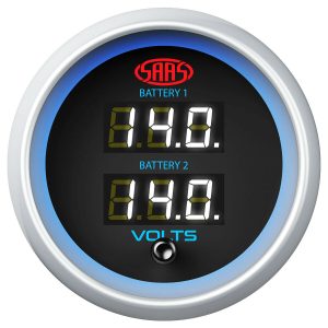 SAAS DUAL VOLT DIGITAL GAUGE 8V-18V 52MM BLACK MUSCLE SERIES 2 SGDDVLT52BS2 - Image 3