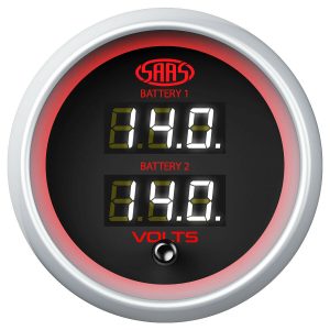 SAAS DUAL VOLT DIGITAL GAUGE 8V-18V 52MM BLACK MUSCLE SERIES 2 SGDDVLT52BS2 - Image 4
