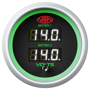 SAAS DUAL VOLT DIGITAL GAUGE 8V-18V 52MM BLACK MUSCLE SERIES 2 SGDDVLT52BS2 - Image 5