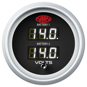 SAAS DUAL VOLT DIGITAL GAUGE 8V-18V 52MM BLACK MUSCLE SERIES 2 SGDDVLT52BS2 - Image 6
