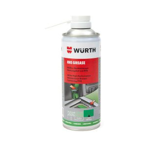 Wurth HHS Grease PTFE White Adhesive Lubricant Spray Can Silicone Free 400ml