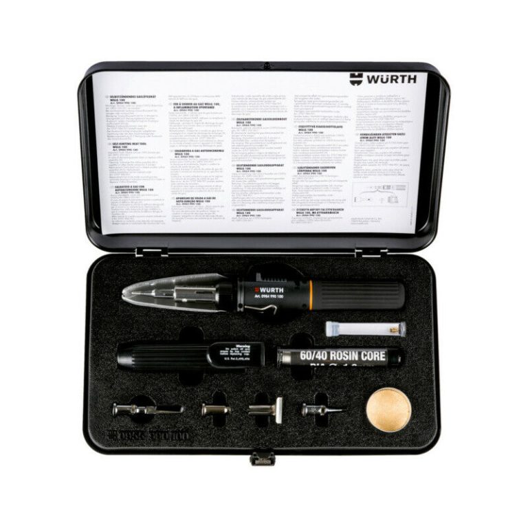 Wurth Soldering Iron Kit Butane Gas Torch includes 5 different tips