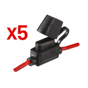 5 PACK - Fuse holder weatherproof in-line standard ATS blade up to 30amp