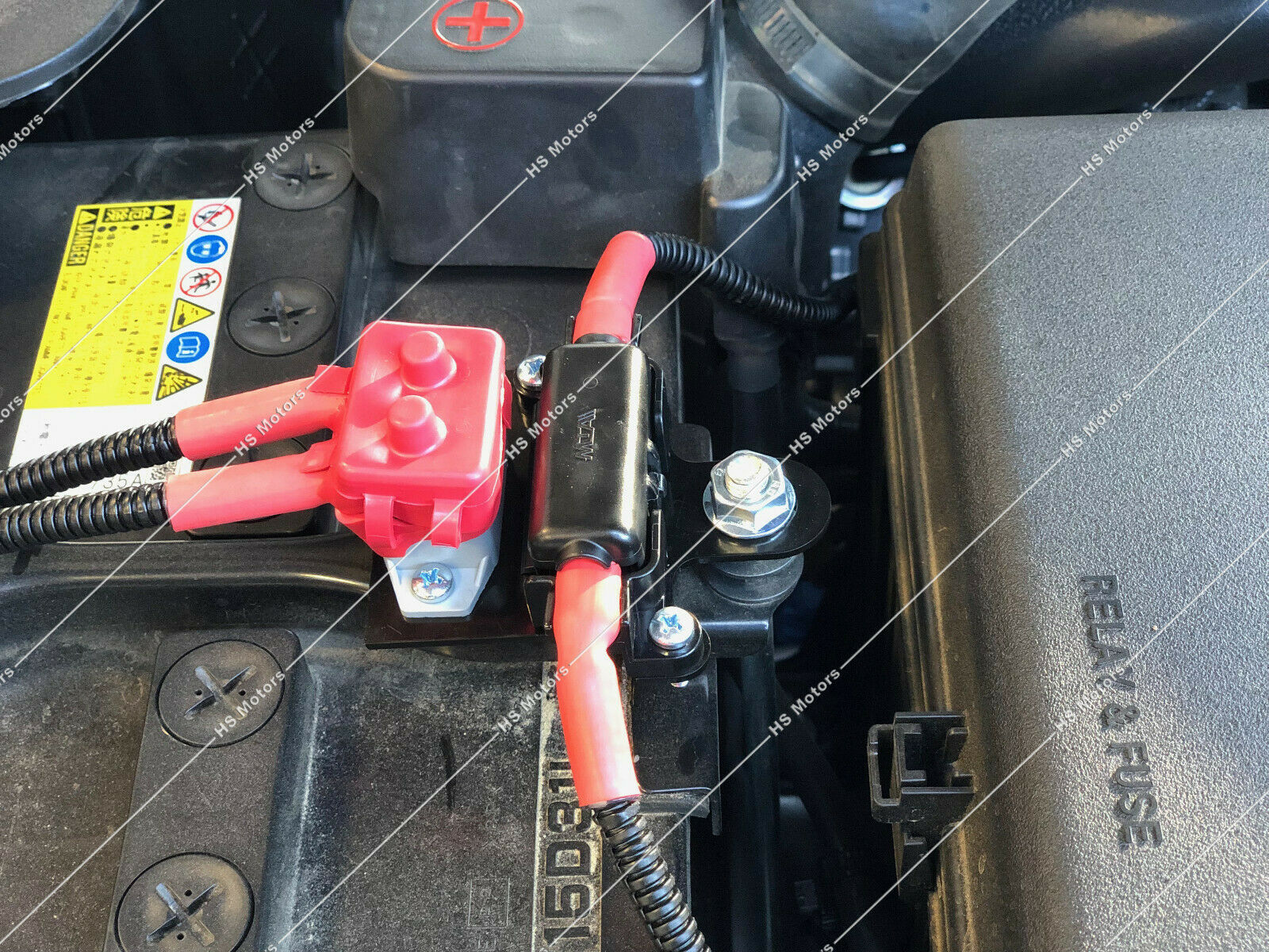 Midi Fuse Mounting Bracket + Single Midi Fuse Holder and 50 Amp Circuit