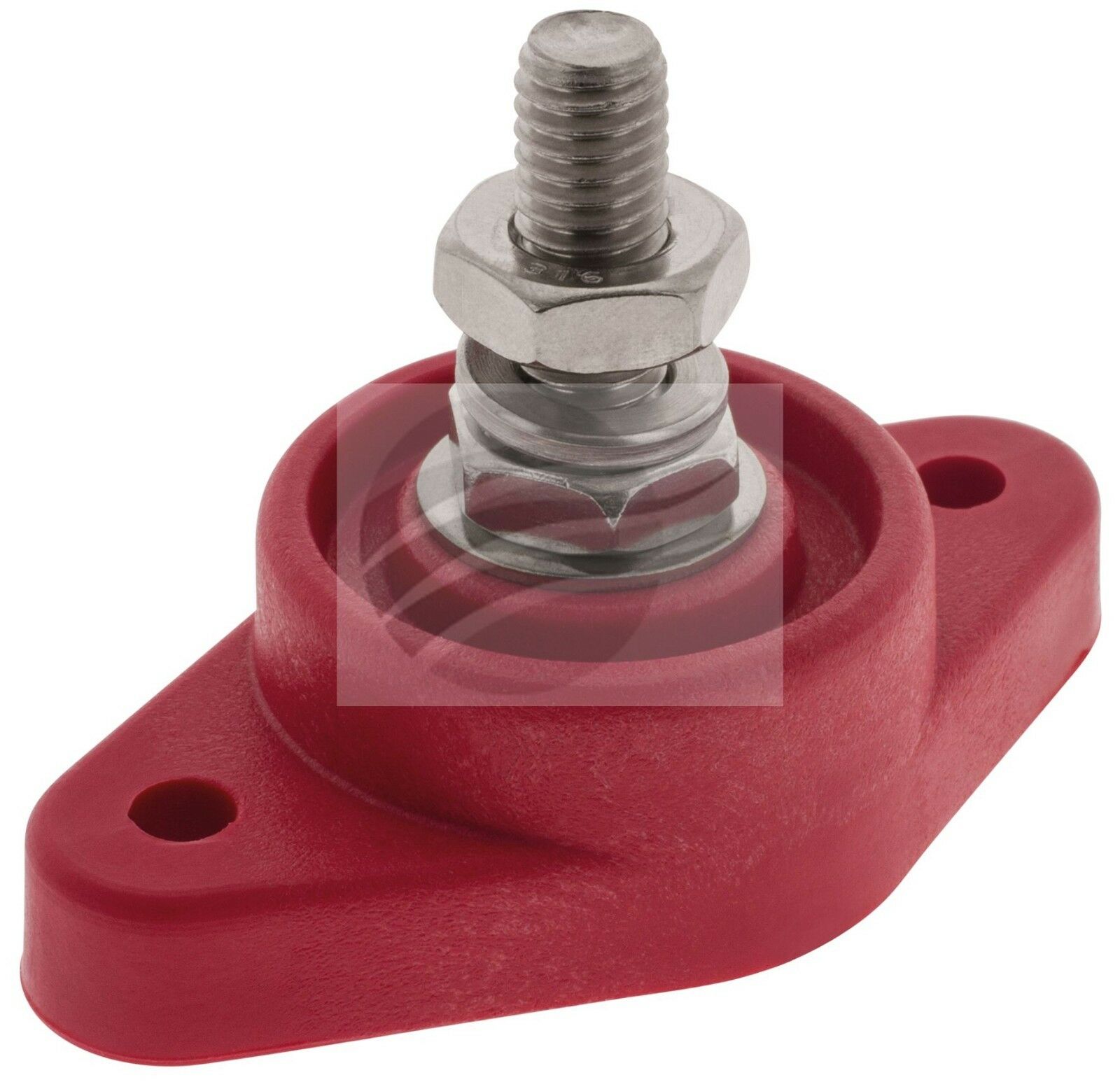 POWER DISTRIBUTION BATTERY POST RED S/STEEL 10mm 3/8" SINGLE POINT LGE