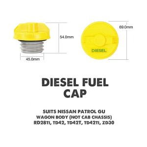 Fuel Cap Nissan Patrol GU Wagon Diesel Non Locking Fuel Cap 111D