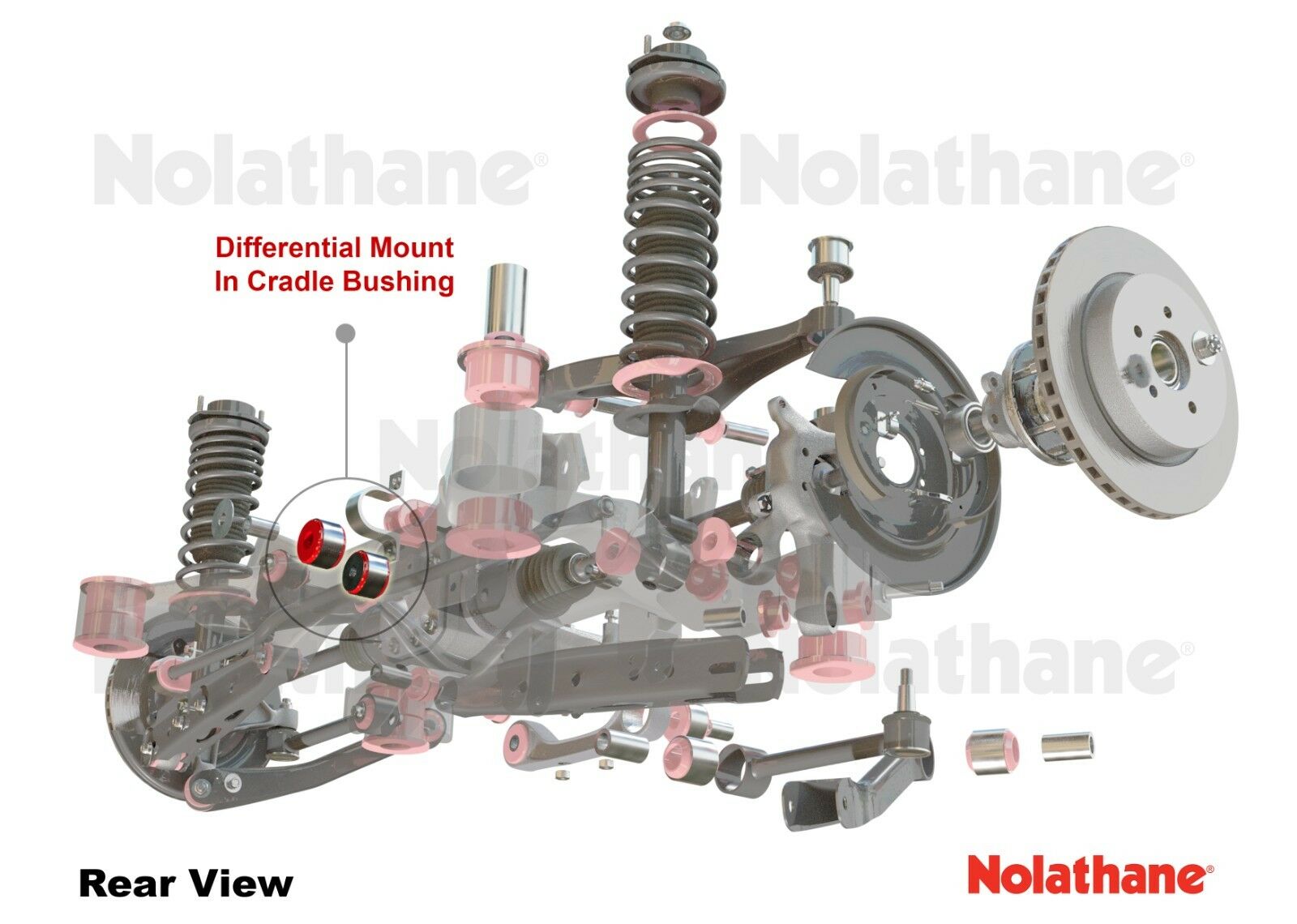 Nolathane 49231 Rear Diff mount rear bushe Suit Mitsubishi Pajero NM NP