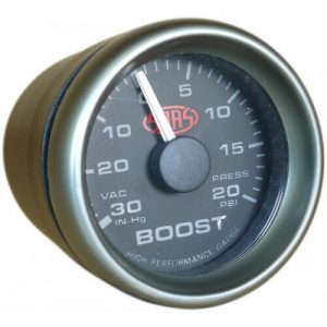 SAAS Turbo Diesel 20psi Boost Gauge Black Face 52mm Multi Colour + Fitting Kit